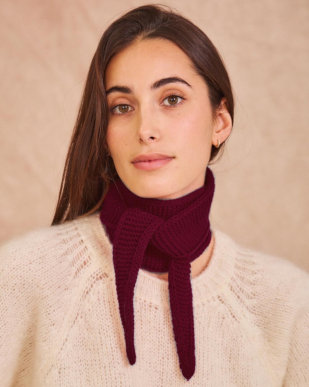 Kleiner Schal aus Wolle Wine