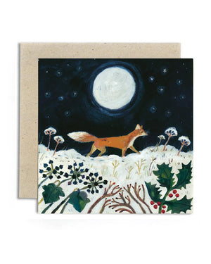 Winter Fox Klappkarte