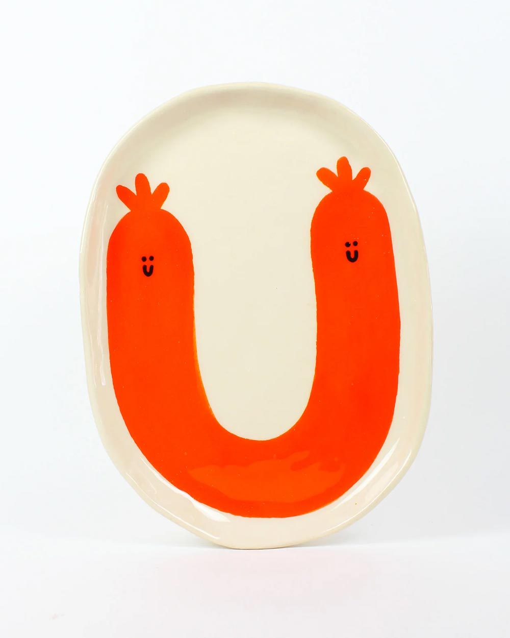 Ovaler Teller Wurst Gesicht Wobbly Studio