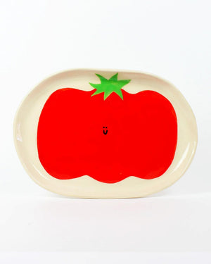 Ovaler Teller Tomate Gesicht Wobbly Studio