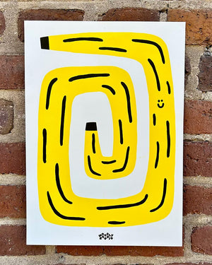 Poster A3 Lustige Banane Gesicht Gedreht Wobbly Studio