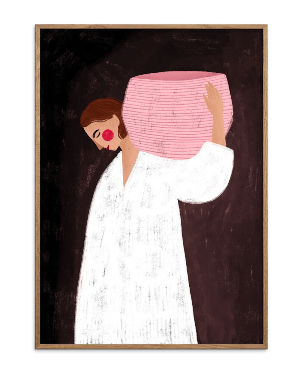 The Woman With The Pink Basket Poster (50x70cm)