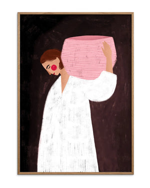 The Woman With The Pink Basket Poster (50x70cm)