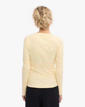 Women Organic Rib Longsleeve Soft Yellow