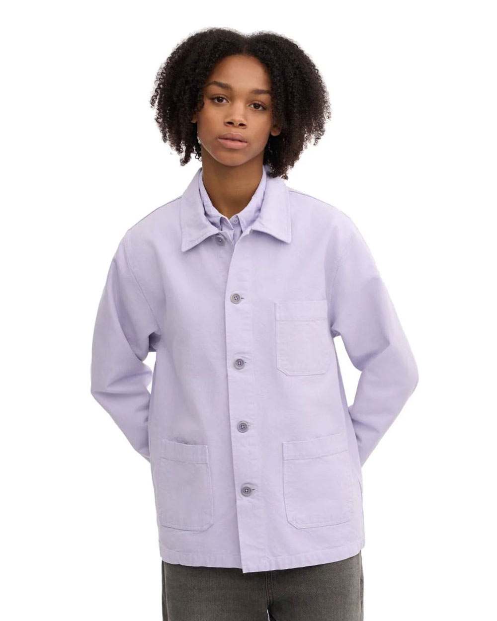 Womens Organic Workwear Jacket Soft Lavender