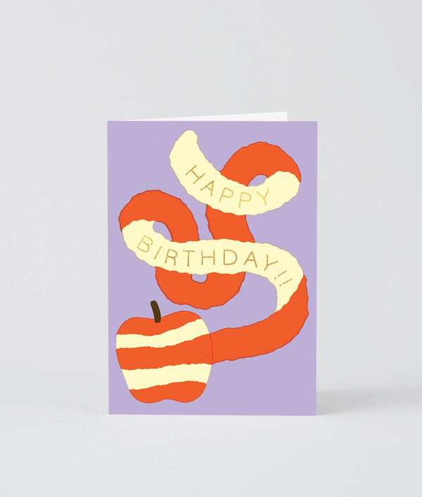 Wrap - Happy Birthday Apple Klappkarte