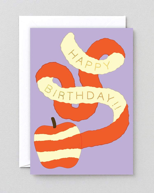 Wrap - Happy Birthday Apple Klappkarte