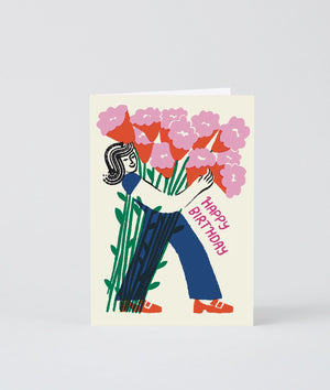 Wrap - Happy Birthday Flower Bouquet Klappkarte