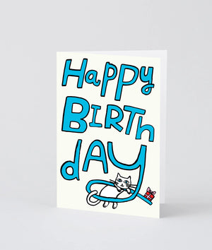 Wrap - Happy Birthday Cat & Present Klappkarte