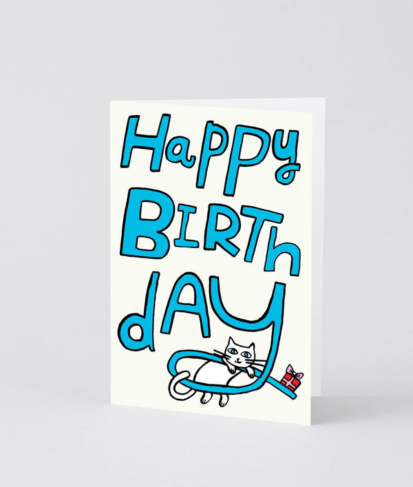 Wrap - Happy Birthday Cat & Present Klappkarte