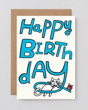 Wrap - Happy Birthday Cat & Present Klappkarte