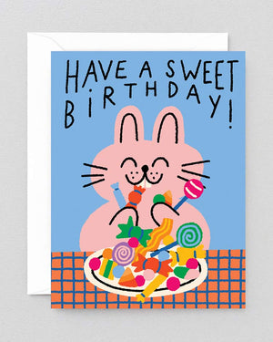 Wrap - Have A Sweet Birthday Rabbit Klappkarte