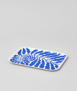 Kleines Wrap Blue Leaves Tablett
