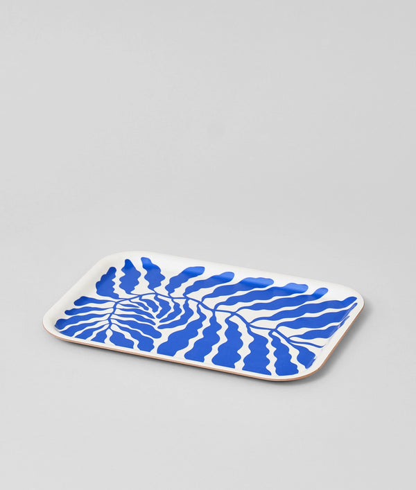 Kleines Wrap Blue Leaves Tablett