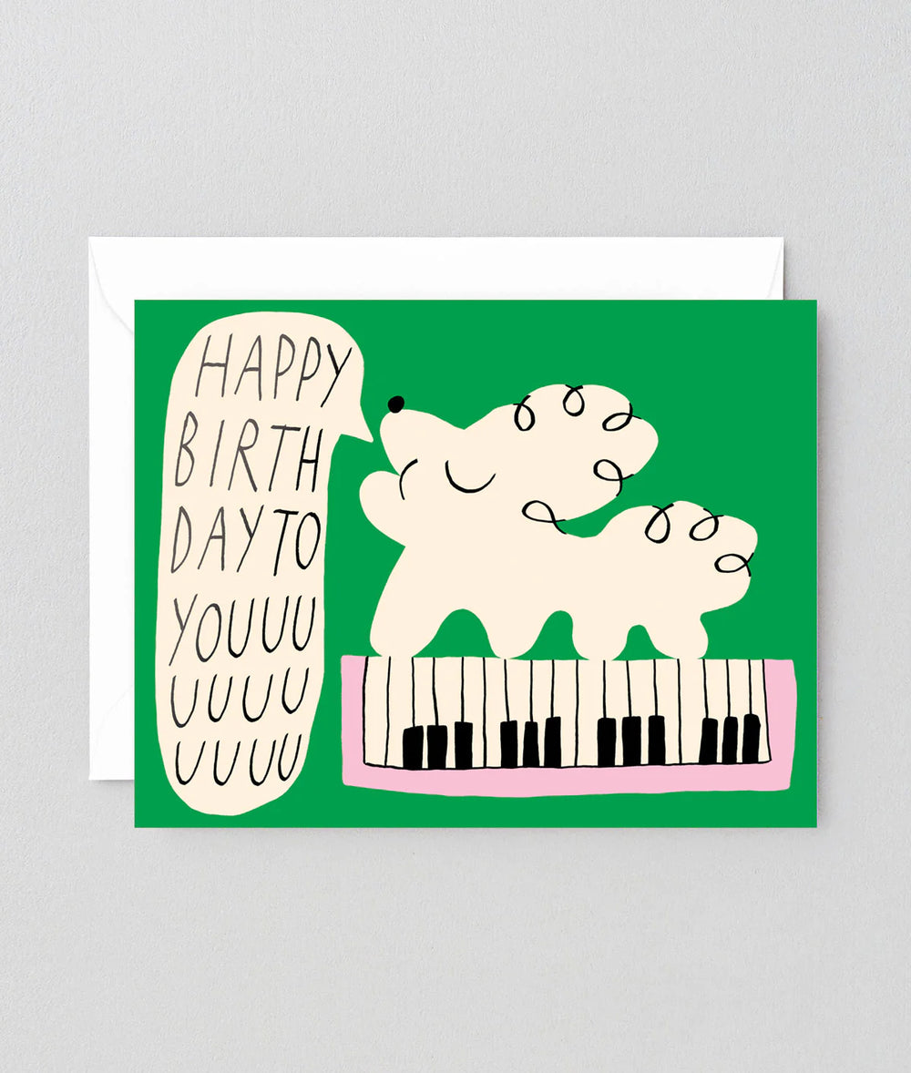 Happy Birthday To You Dogs & Keyboard Klappkarte