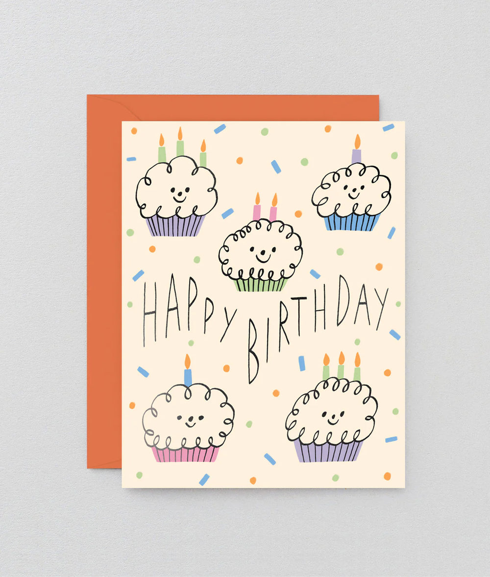 Happy Birthday Cupcakes Klappkarte