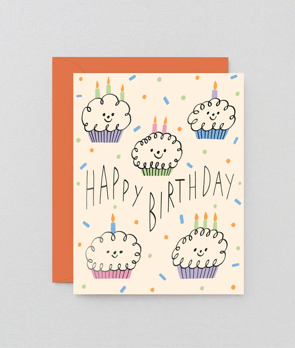 Happy Birthday Cupcakes Klappkarte