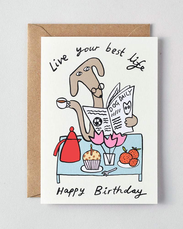 Wrap - Live Your Best Life Happy Birthday Klappkarte