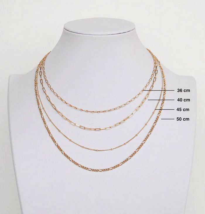 Stud Chain Halskette Gold (45cm)