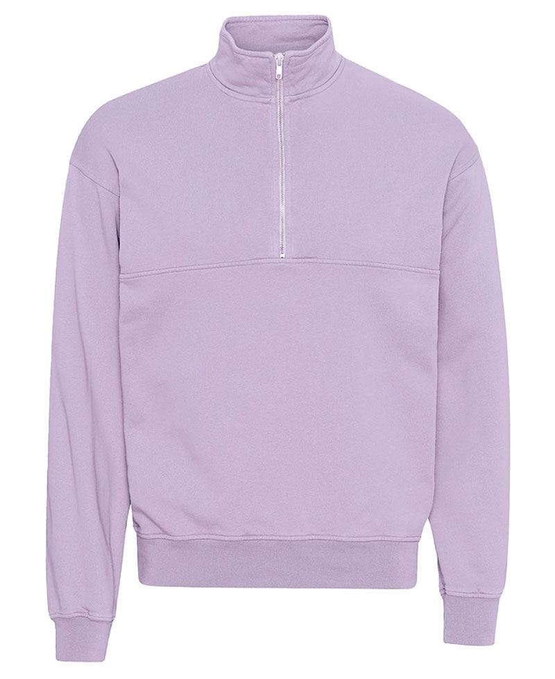 Organic Quarter Zip Sweater Soft Lavender