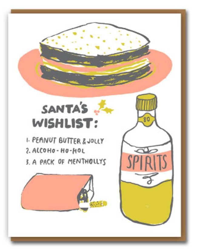 Xmas Santa's Wishlist Klappkarte