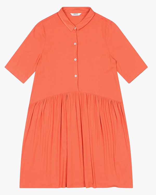 Les Viscose Kleid Orange Rust