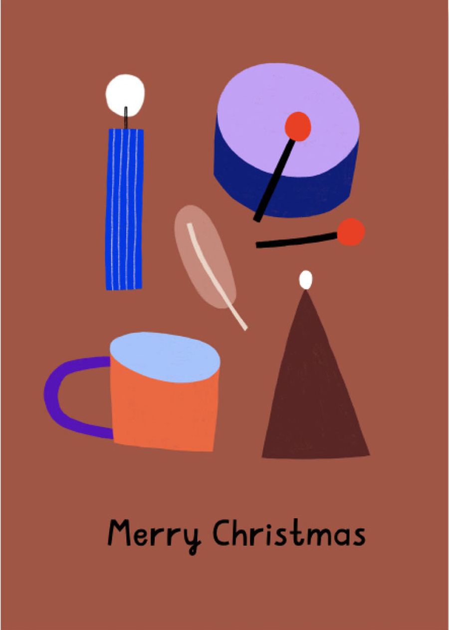 Merry Christmas Drums Postkarte