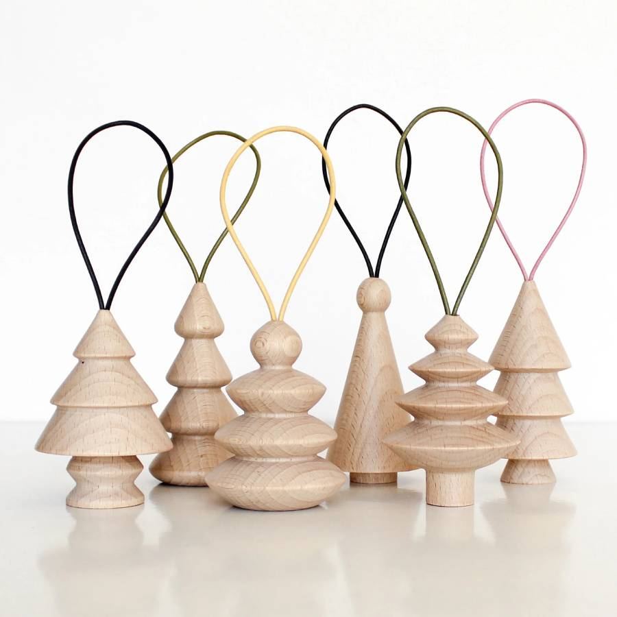 Wooden Christmas Tree No.6 Pastel Pink