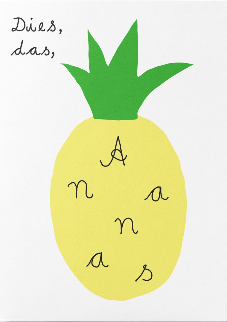 Dies, das, Ananas Postkarte
