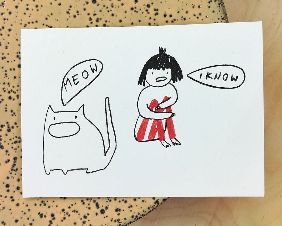 Meow - I know Postkarte