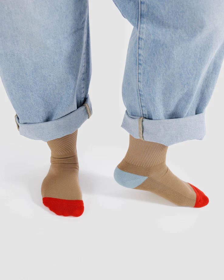 Ribbed Socks Beige Mix