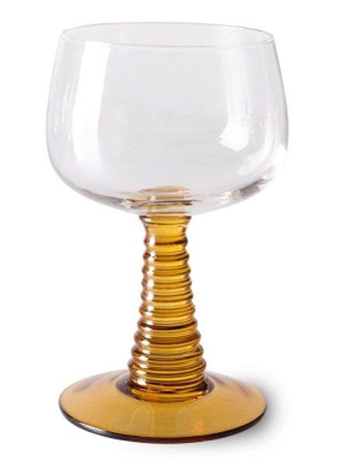 Swirl Wine Glass High Yellow