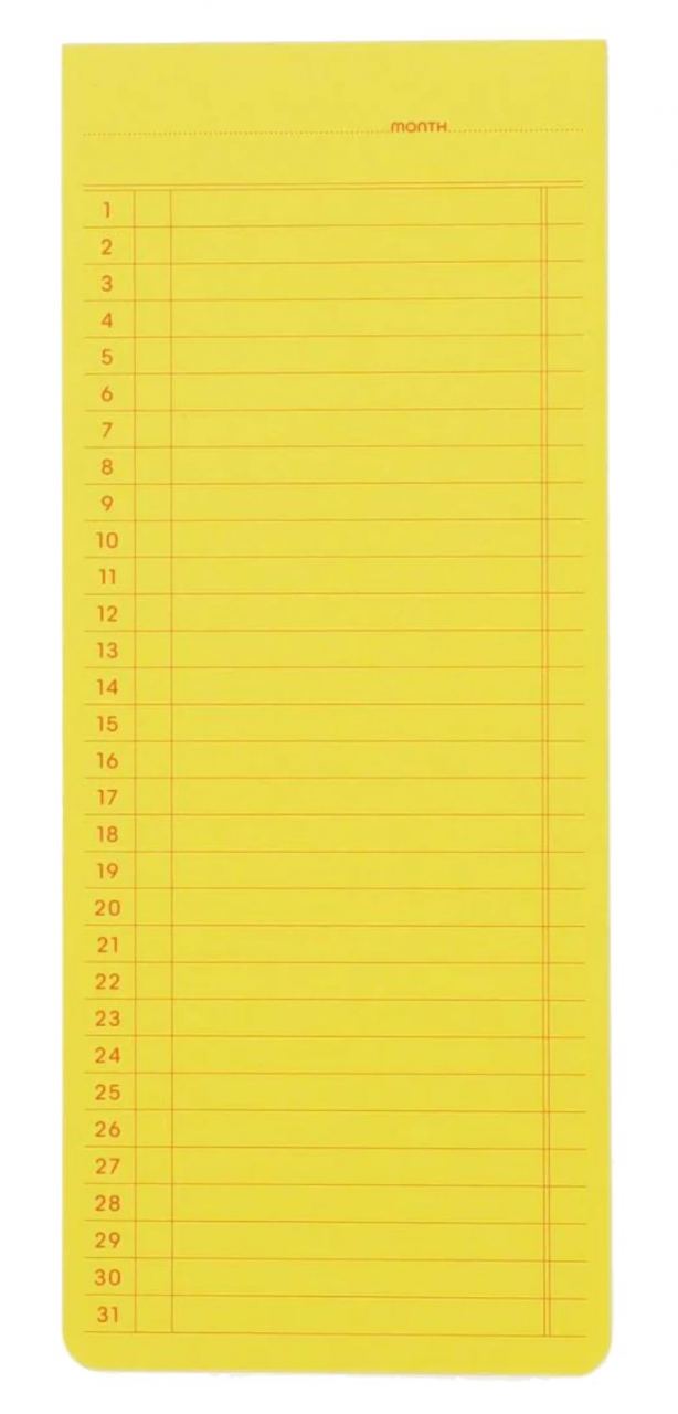PENCO Sticky Memo Pad Monthly Yellow