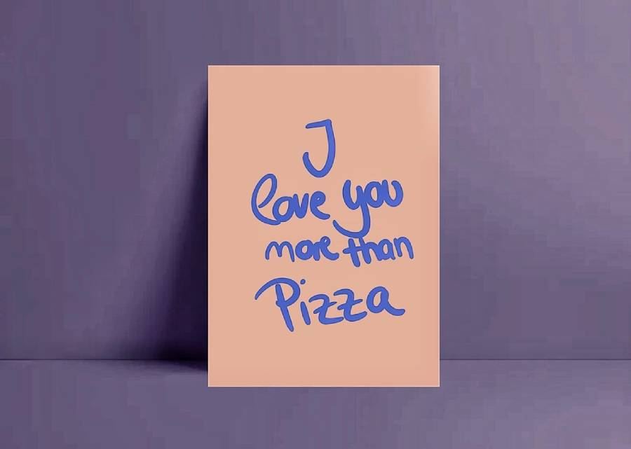 I love you more than Pizza Postkarte