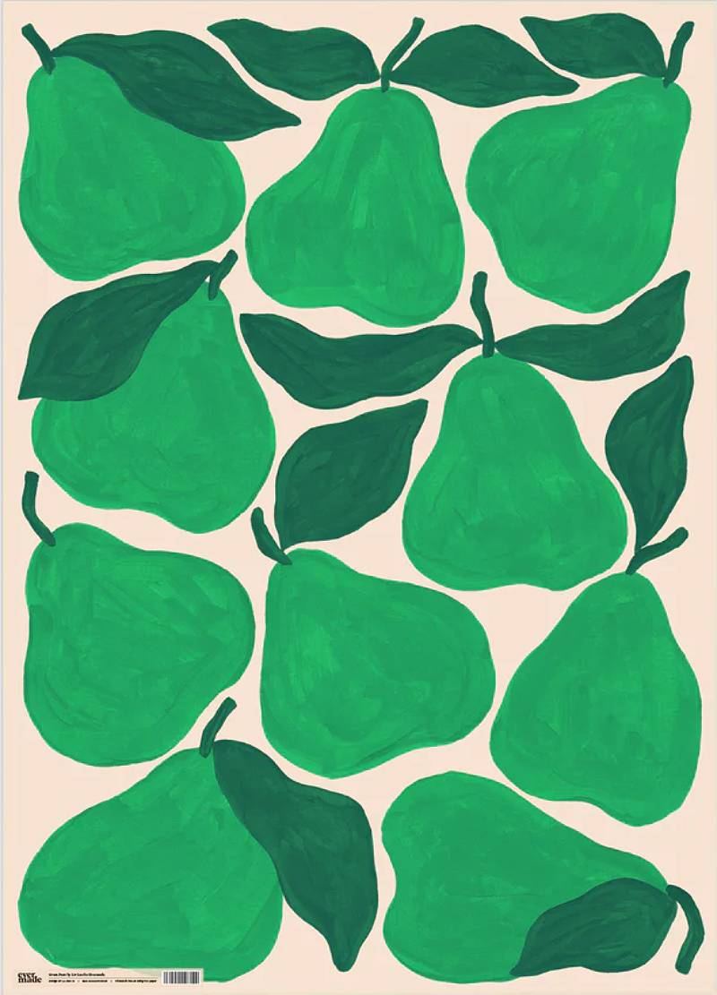 Green Pears Geschenkpapier