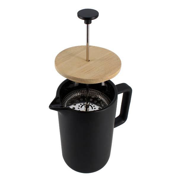 Kaffeebereiter / Teekanne Porzellan Matt Schwarz 1,3 L