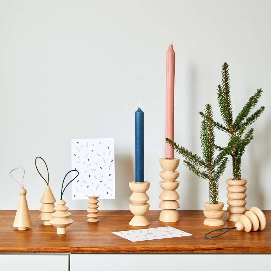 Wooden Christmas Tree No.4 Pastel Pink