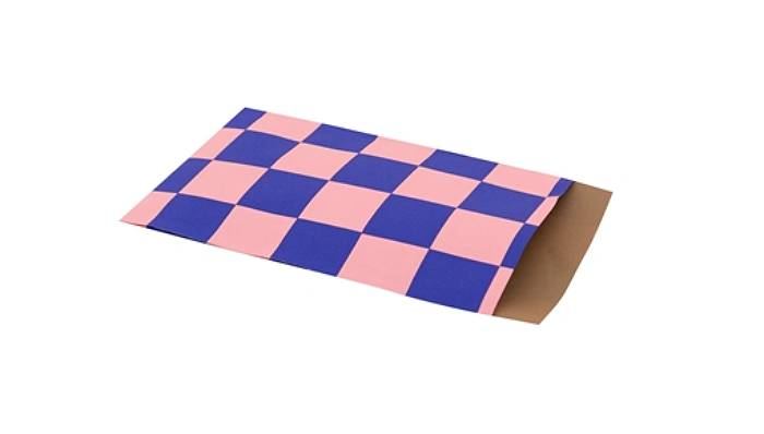 Geschenktüte Flach Checkerboard Cobalt Litchi Spice (5er-Pack)