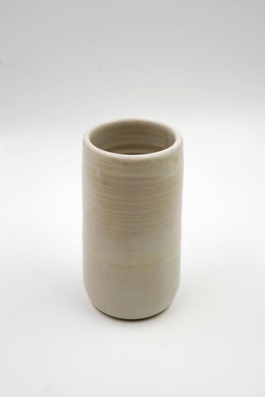 PP Vase, weiß-beige Glasur
