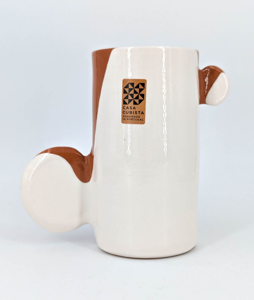 Dipped Vase Terracotta White
