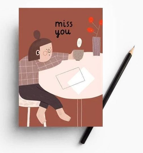 Miss You Postkarte