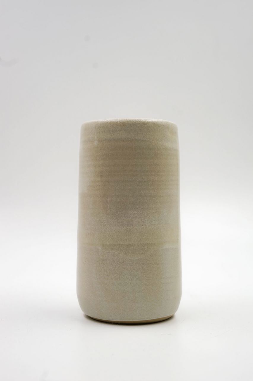 PP Vase, weiß-beige Glasur