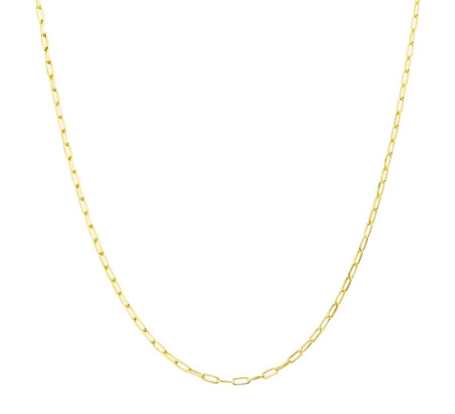 Medium Round Gold Plated Halskette (40cm)