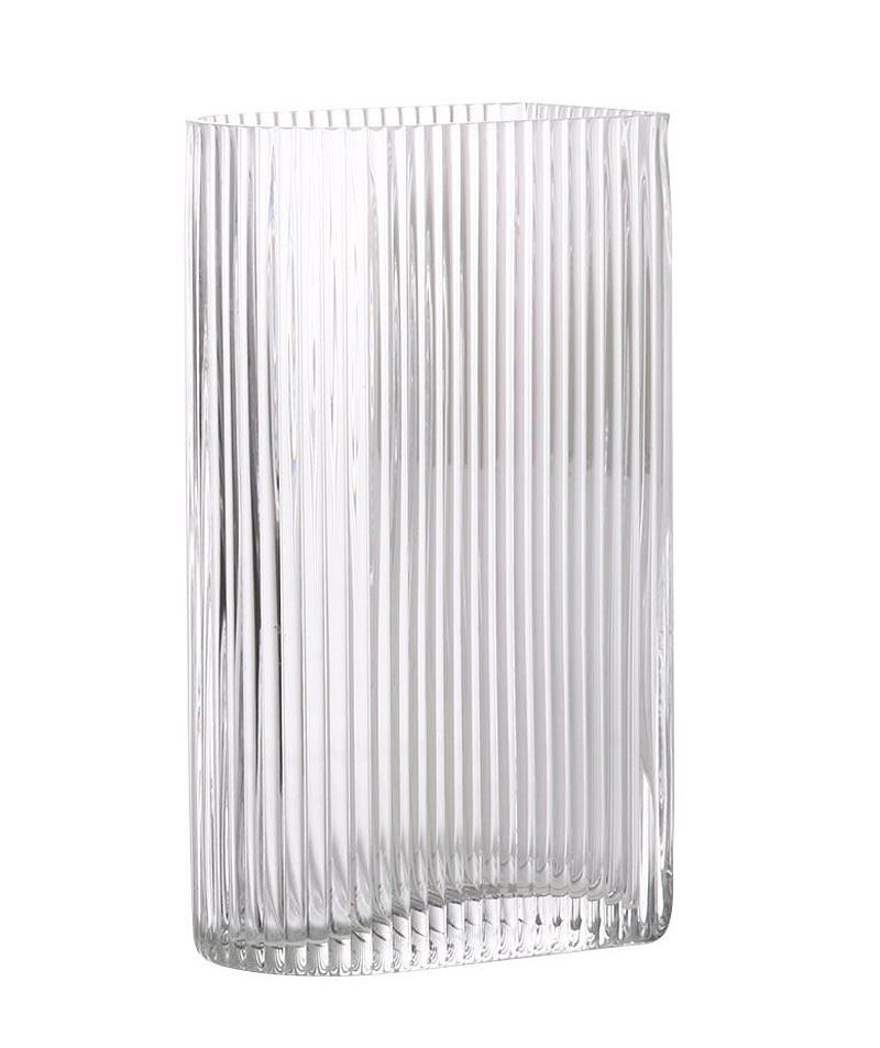 Clear Ribbed Vase