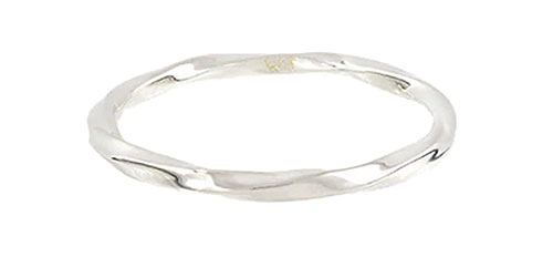 Hammered Stacking Ring Silver
