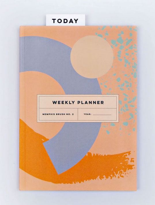 Memphis Brush No. 2 2023 Weekly Lay Flat Planner Book