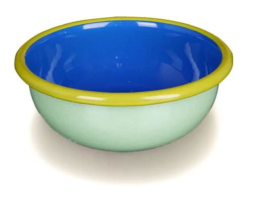 Colorama Bowl Mint and Electric Blue w/ Chartreuse Rim ∅12cm
