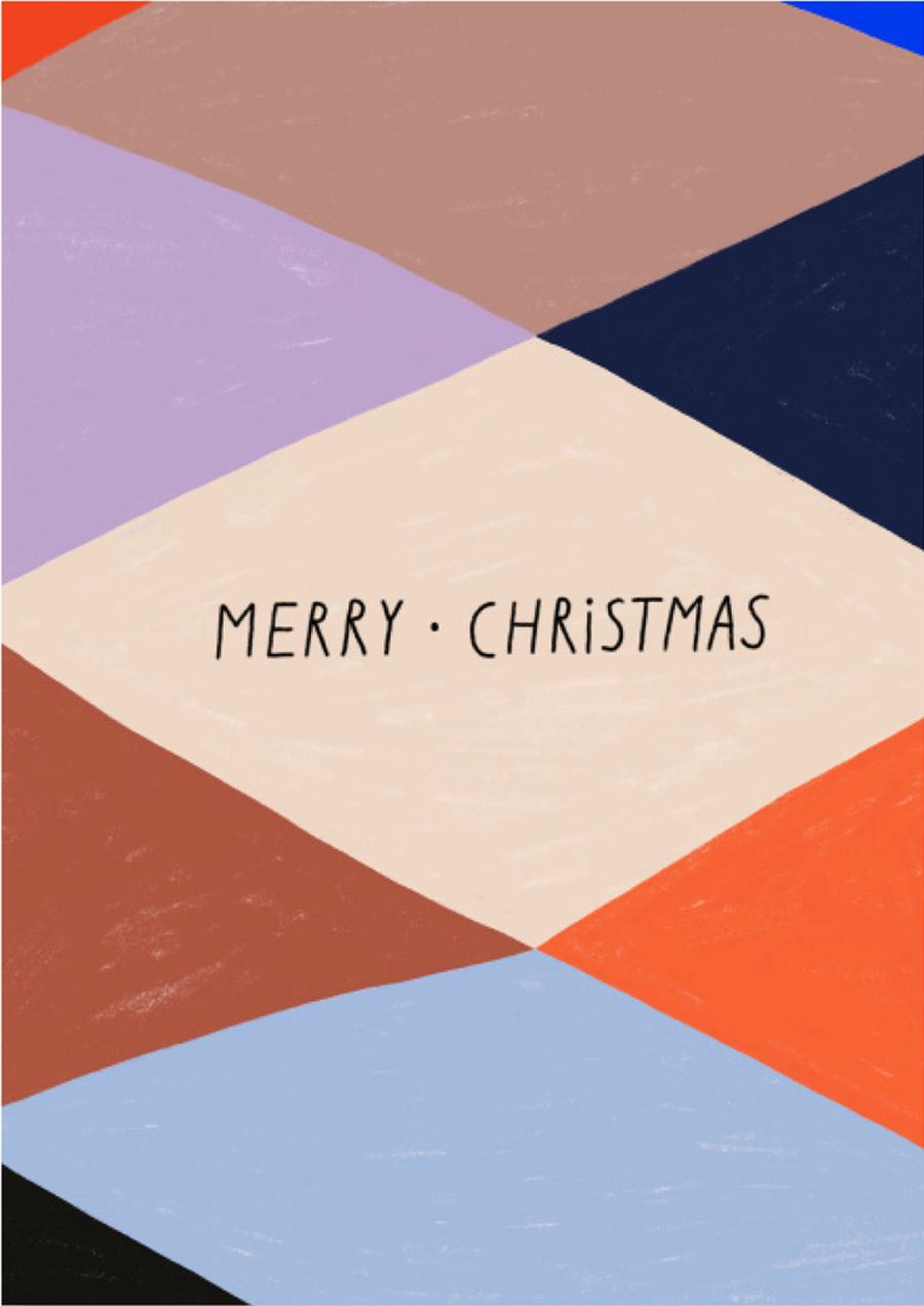 Merry Christmas Rauten Postkarte