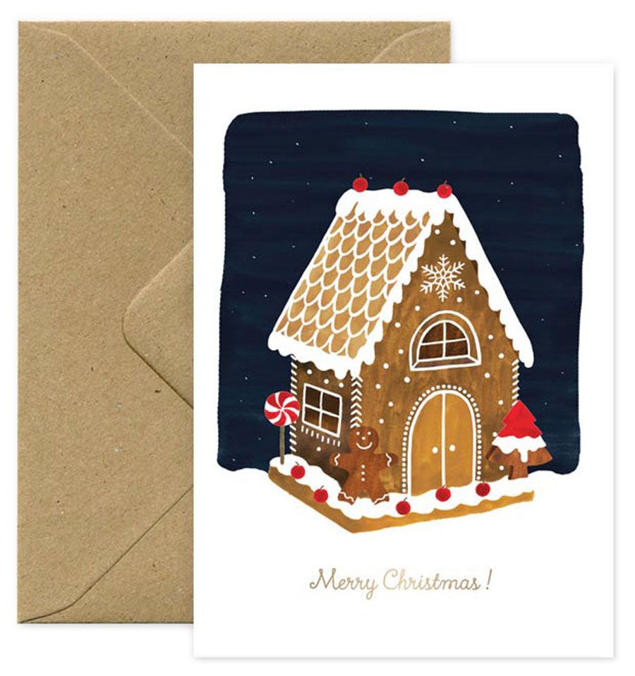 Christmas Gingerbread House Klappkarte