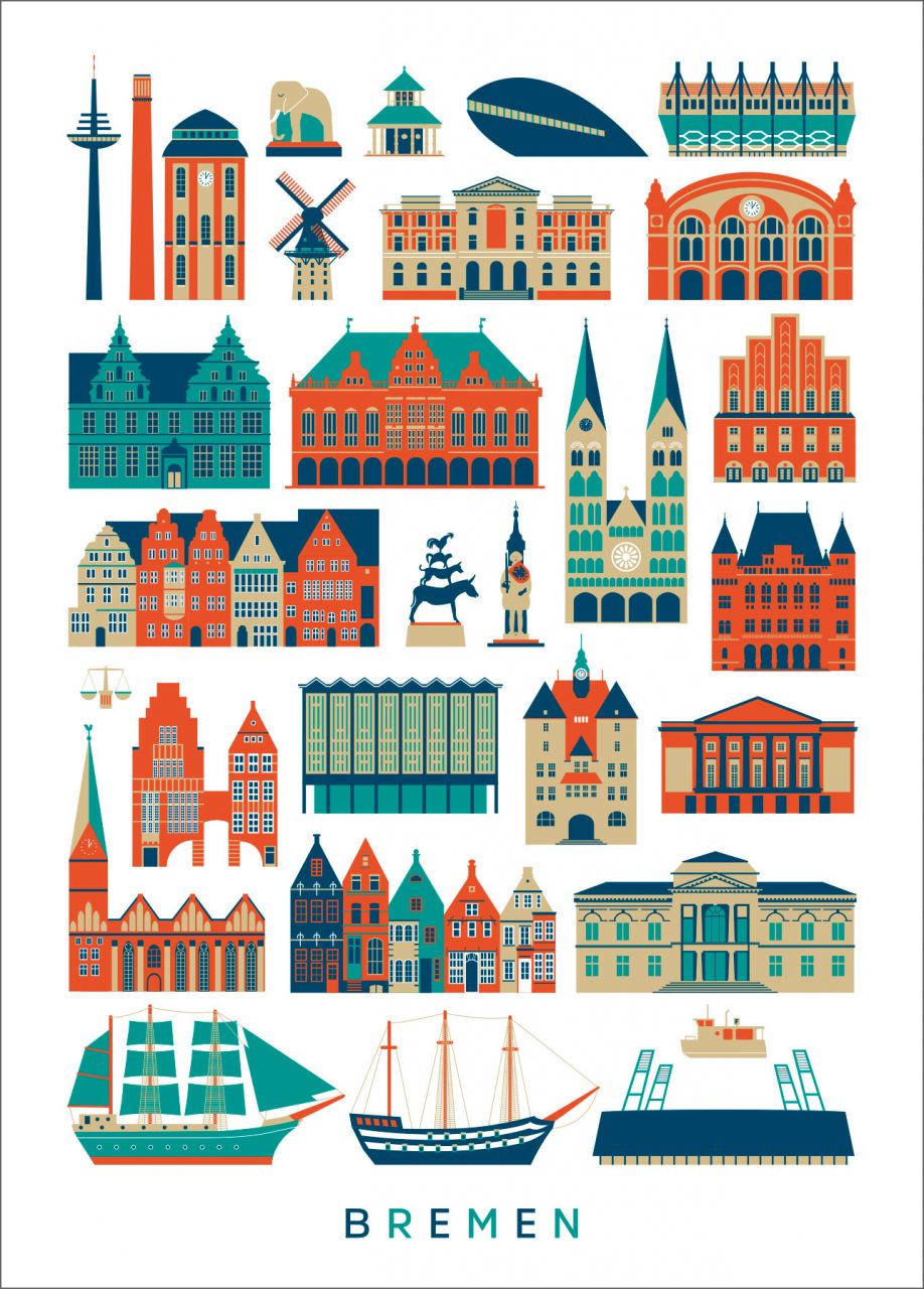 Stadt Bremen Poster (50 x 70 cm)